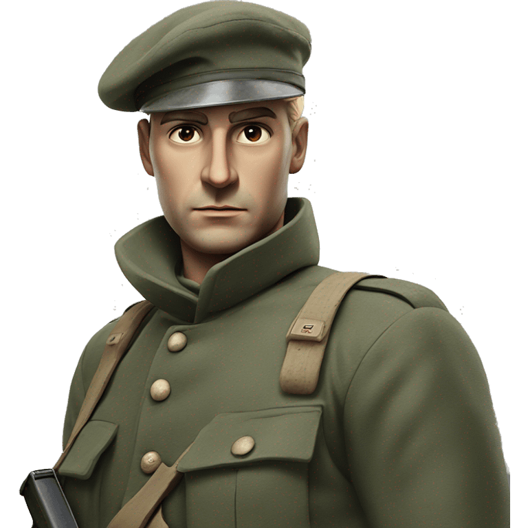 photorealistic serious french soldier 1960s emoji