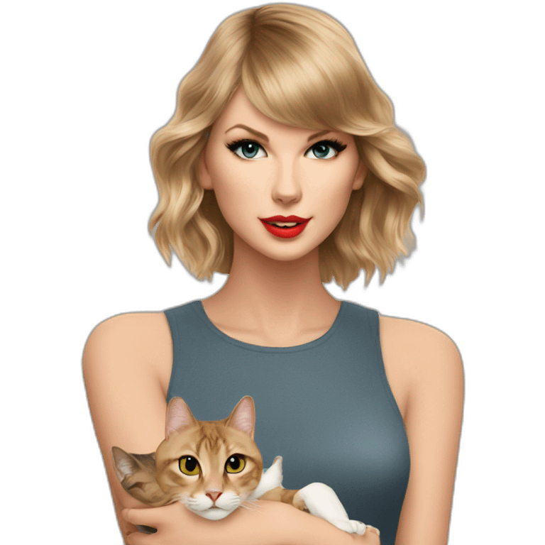 Taylor swift with a cat emoji