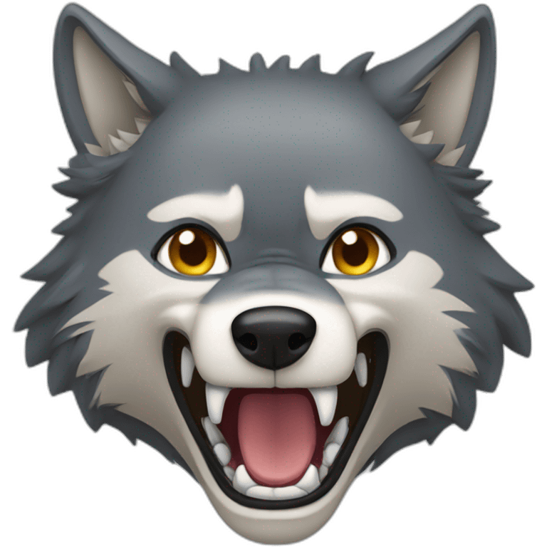 female wolf growling emoji