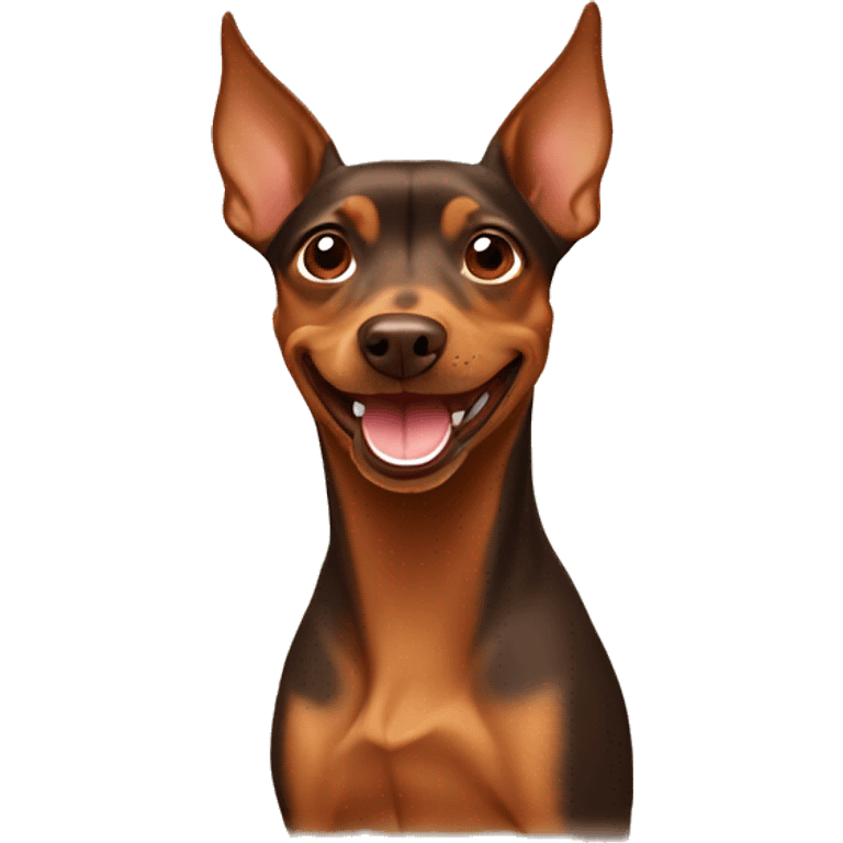 Brown Pinscher smiling emoji