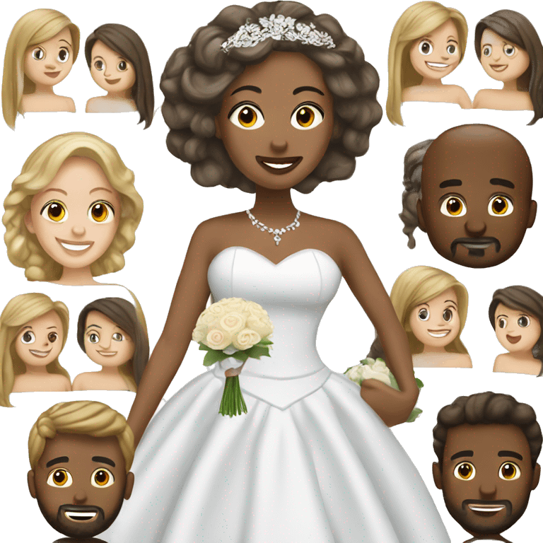 brown bride white brunette husband  emoji