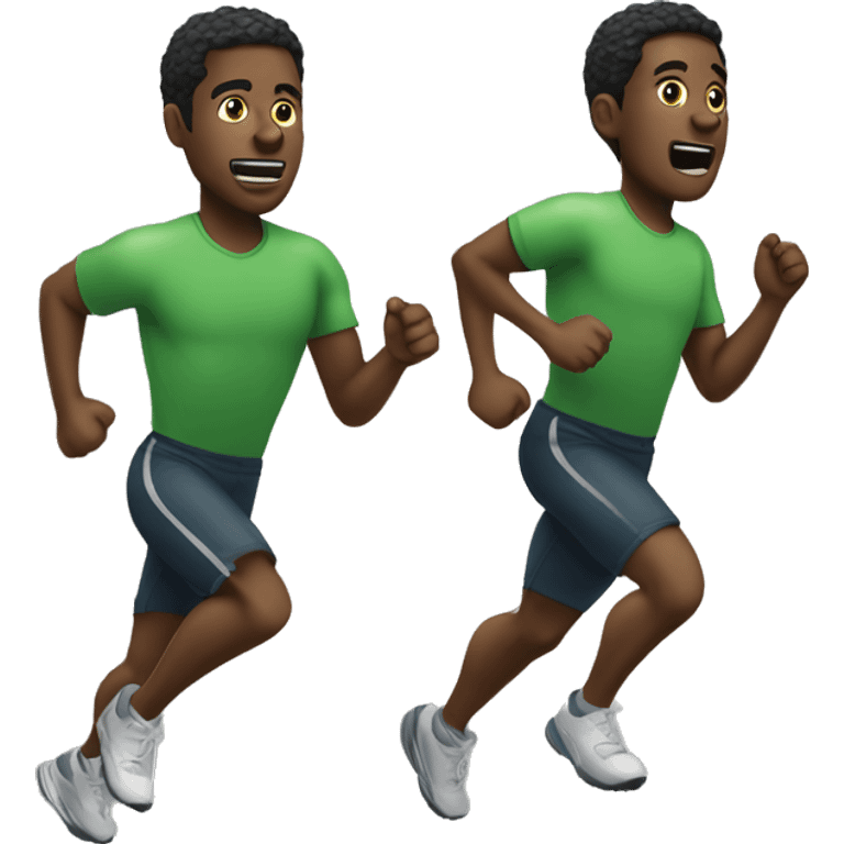 🏃a black man running with microphone  emoji