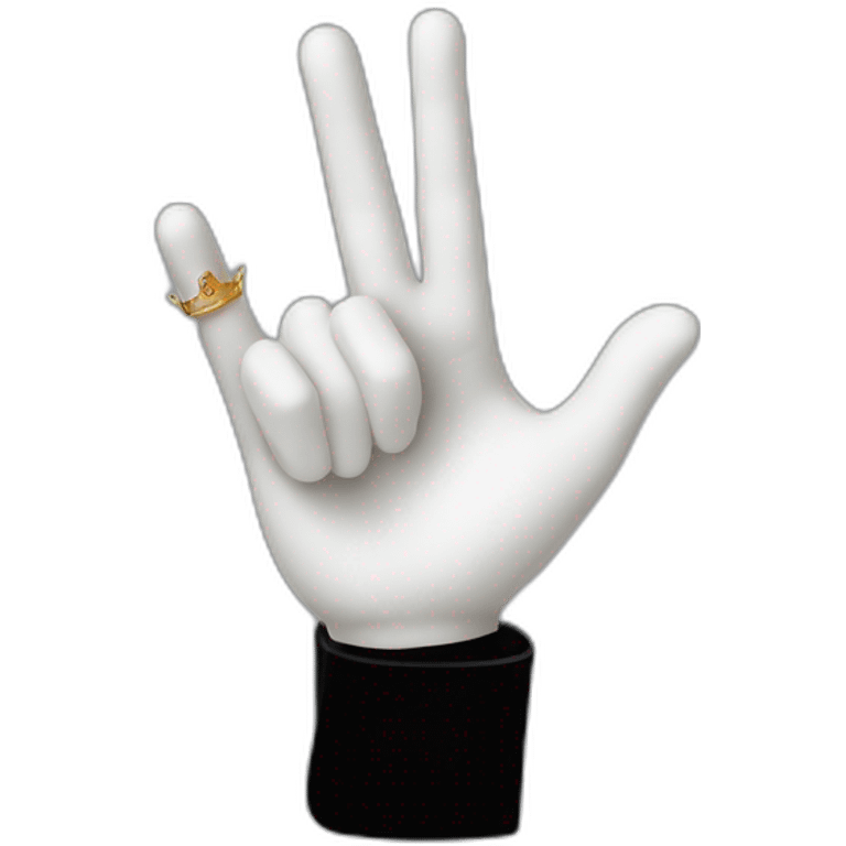 Michael Jackson in a white glove shows two fingers emoji