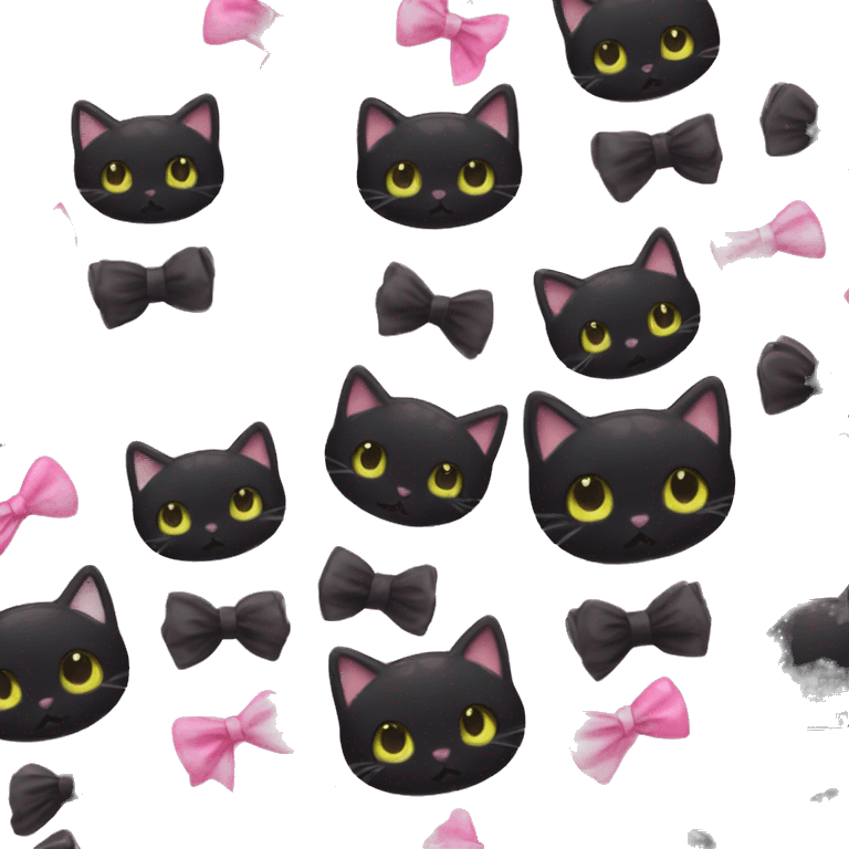 black cat with pink bow emoji