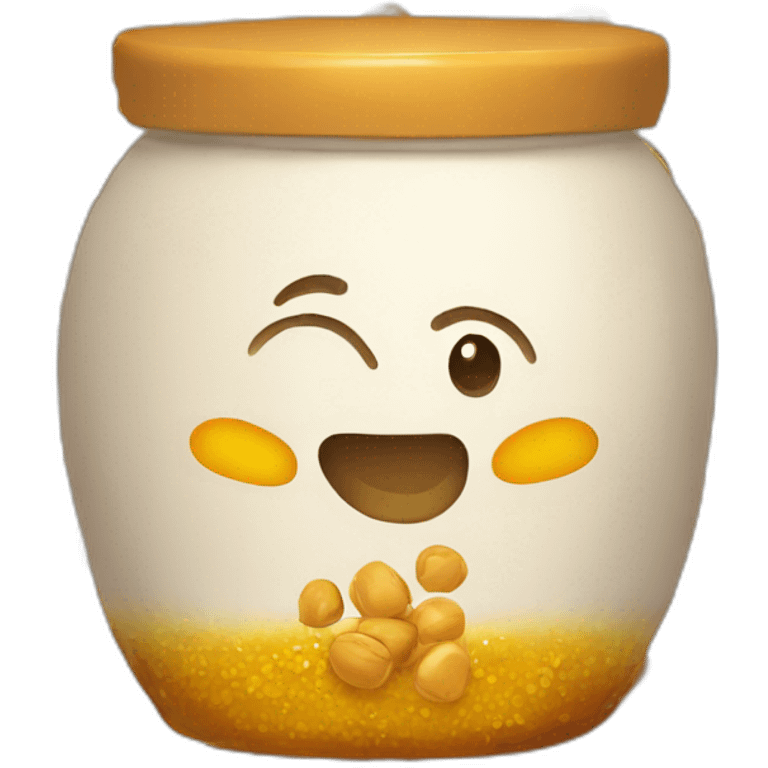 Honey pot with nuts France logo  emoji