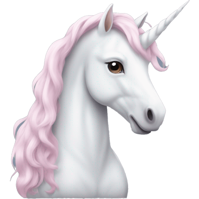 Fullbody White unicorn with pastel color mane  emoji