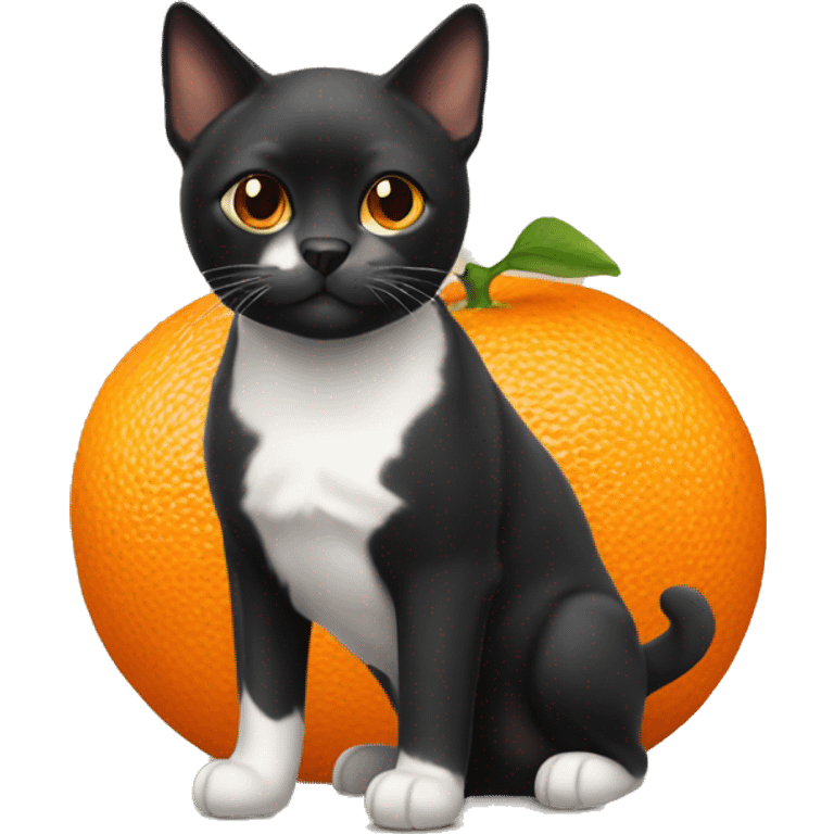 Orange cat with black dog emoji