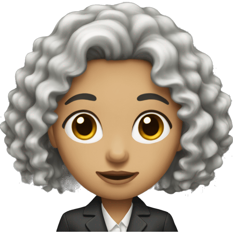 executive Long black Curly hair woman black eyes  emoji