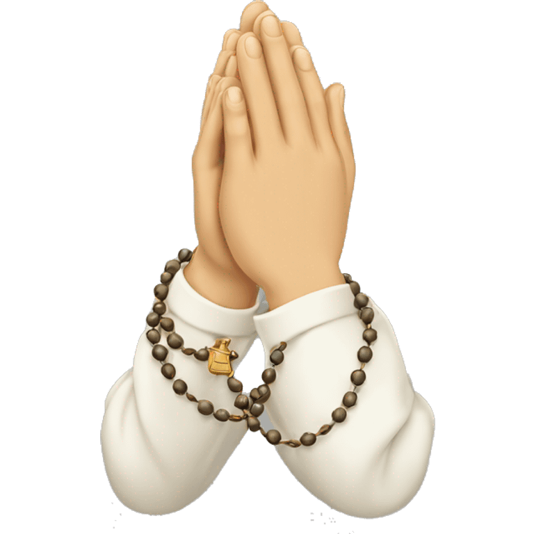 praying hands holding a rosary emoji