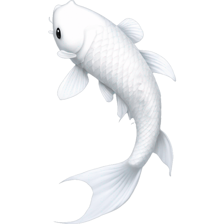 All white koi fish with long flowing fins emoji