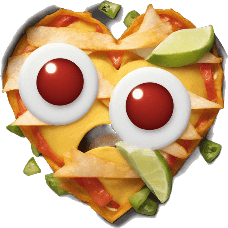 Red heart eyes on chilaquiles emoji