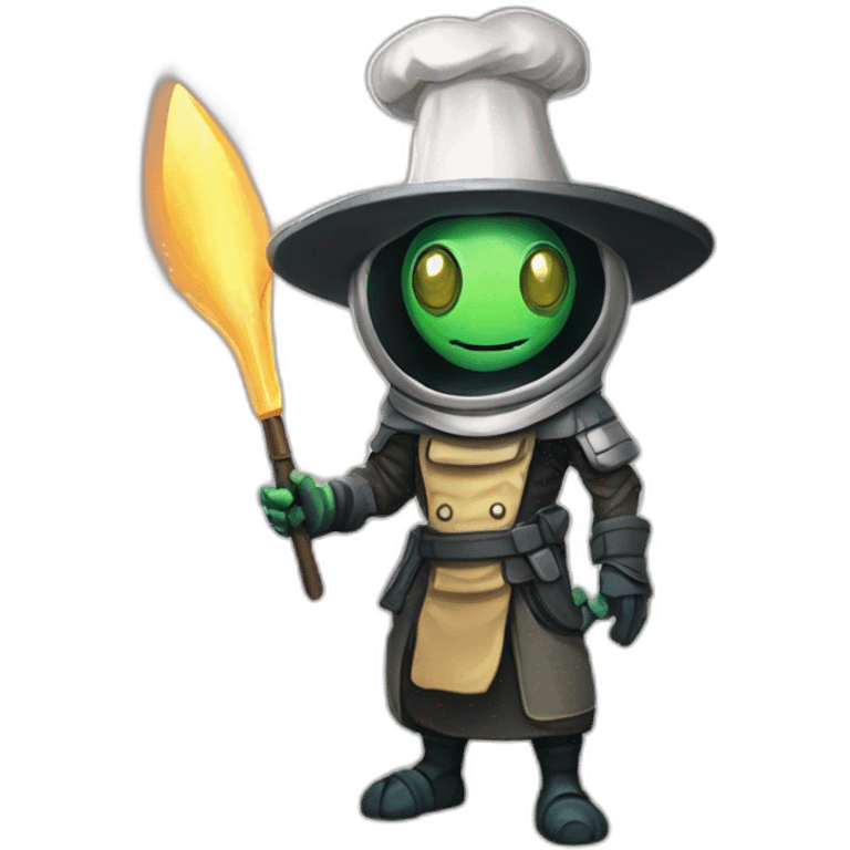 alien chef scifi roguelike rpg style inspired by slay the spire digital art emoji