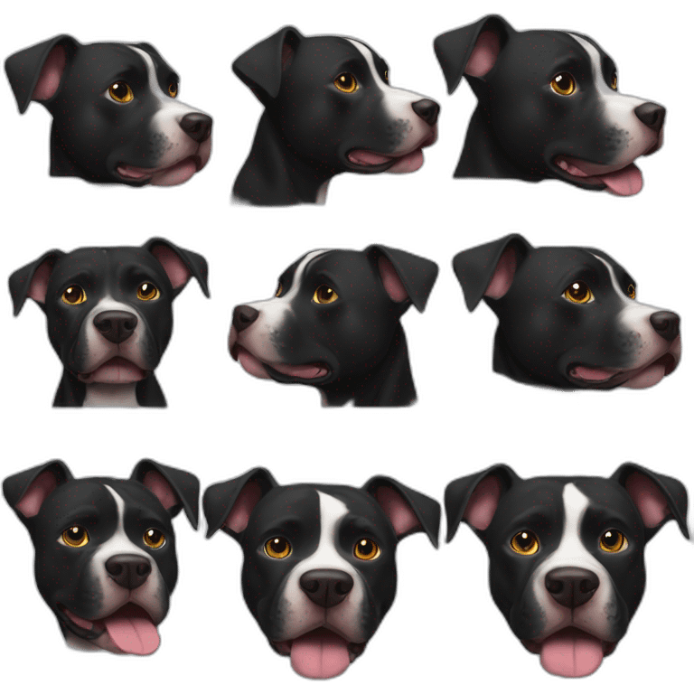 black pitbull with crooked ears emoji