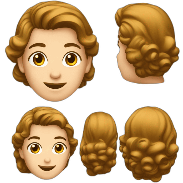 telefonhörerin 80er Jahre lange braune haare emoji