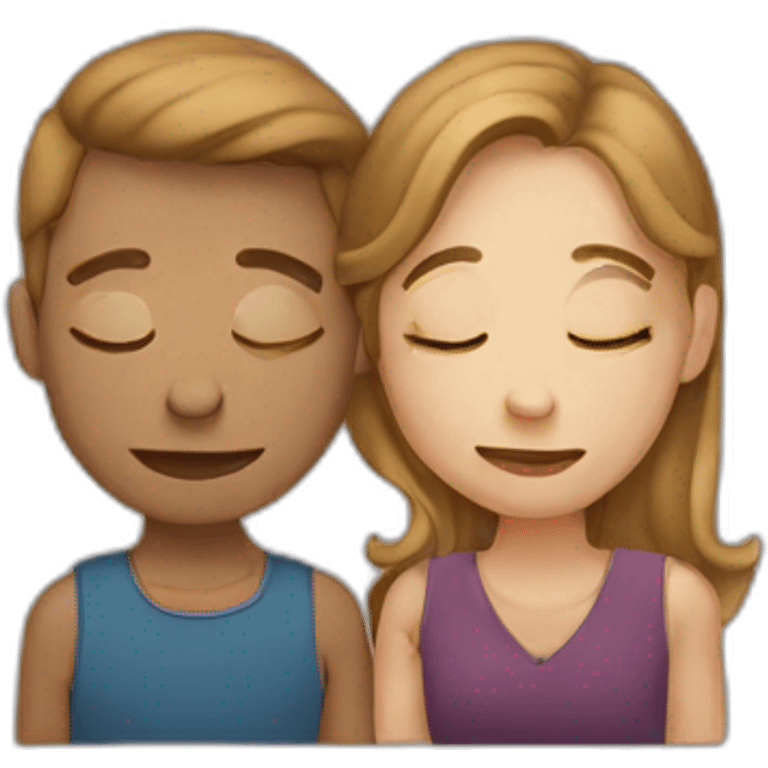 Deux personne qui se font un bisous emoji