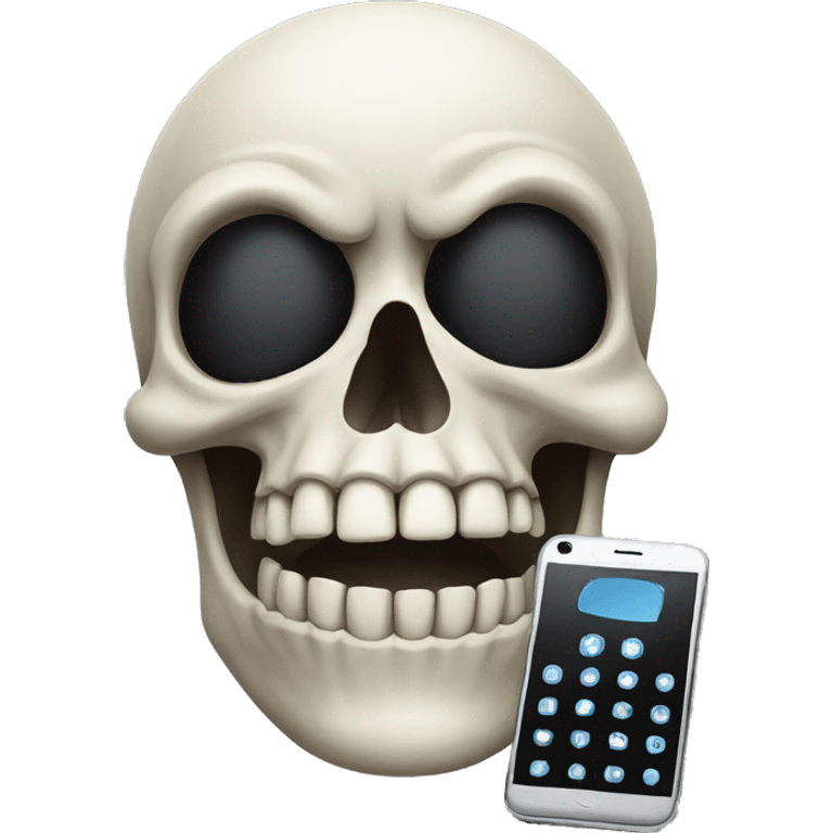 Skull with phone emoji