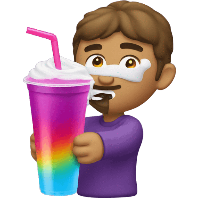 the rizzler drinking a purple slushee from a styrofoam cup emoji