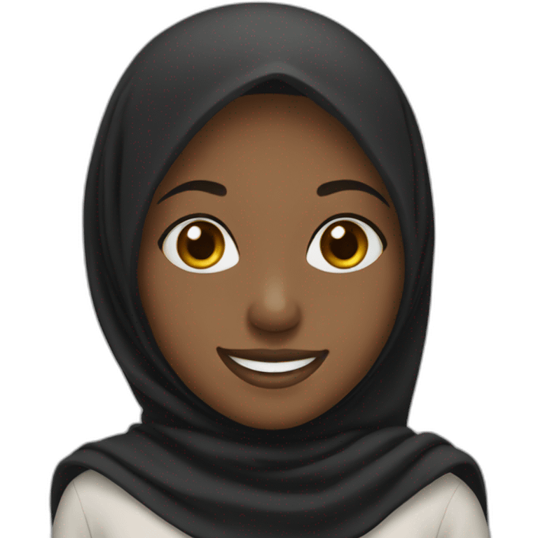 Black hijab girl smiling emoji