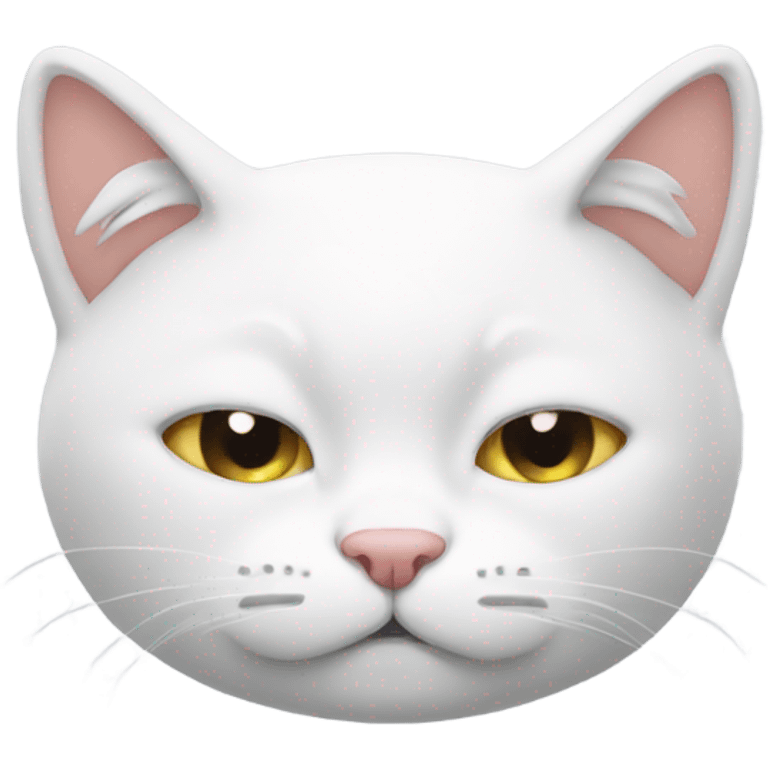 Sleepy cat white emoji