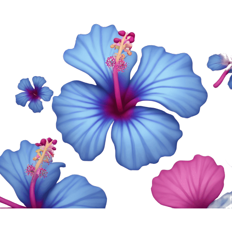 Blue and pink hibiscus flowers  emoji