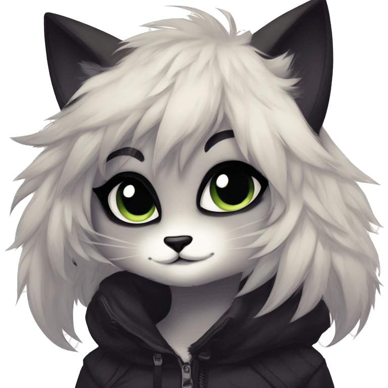 Edgy sharp anthro tomboy black cat animal furry by Falvie, LiLaiRa, griffsnuff, AngieWolf emoji