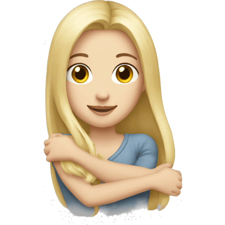 Hug blonde white emoji