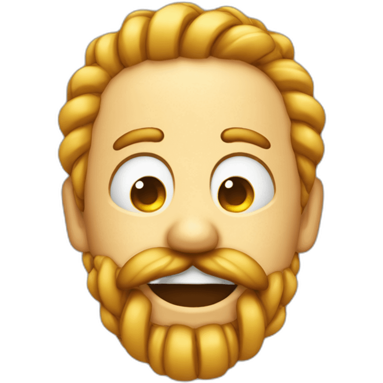 Crying laughing emoji with a long braided goatee and a minocle emoji