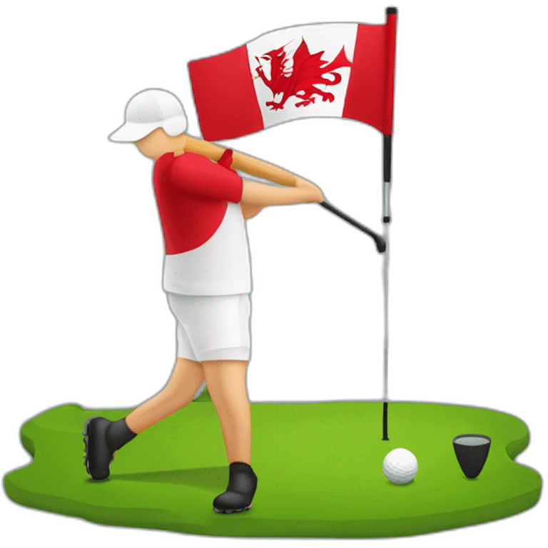 Welsh flag person golfing emoji