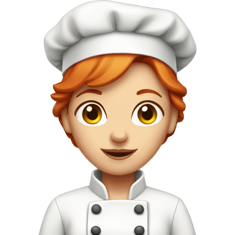 red haired female chef emoji