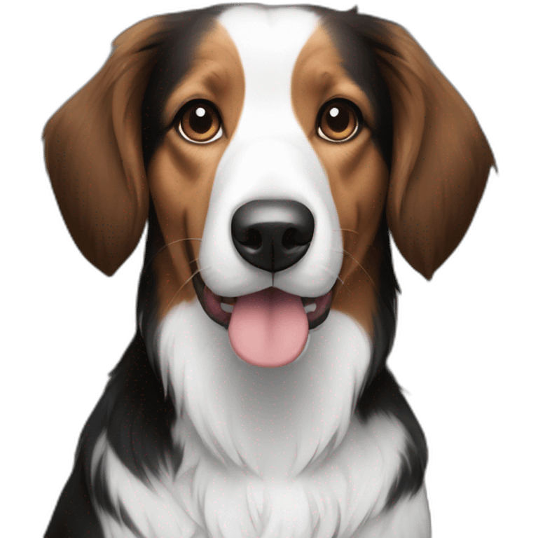 border collie beagle black white emoji