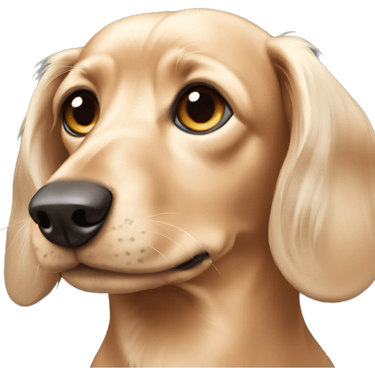 Dachshund cream long haired with one blue eye and one brown eye   emoji