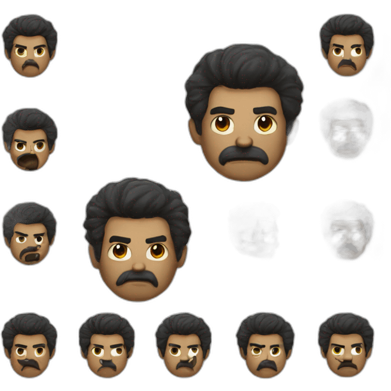 an angry black-haired man small mustache and a side parting emoji