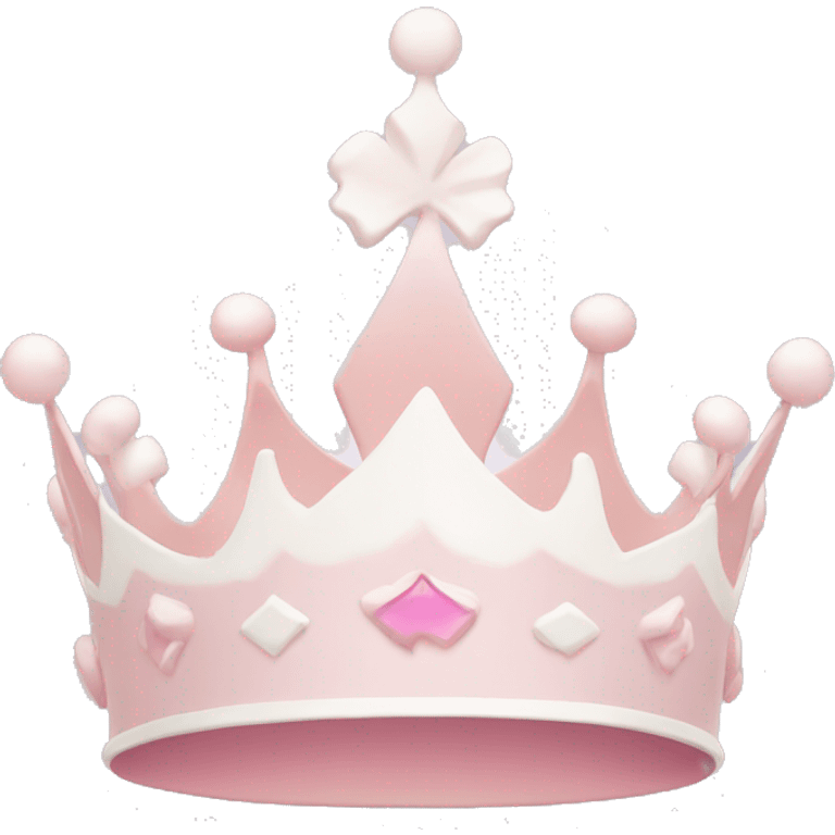 White and pastel pink crown emoji