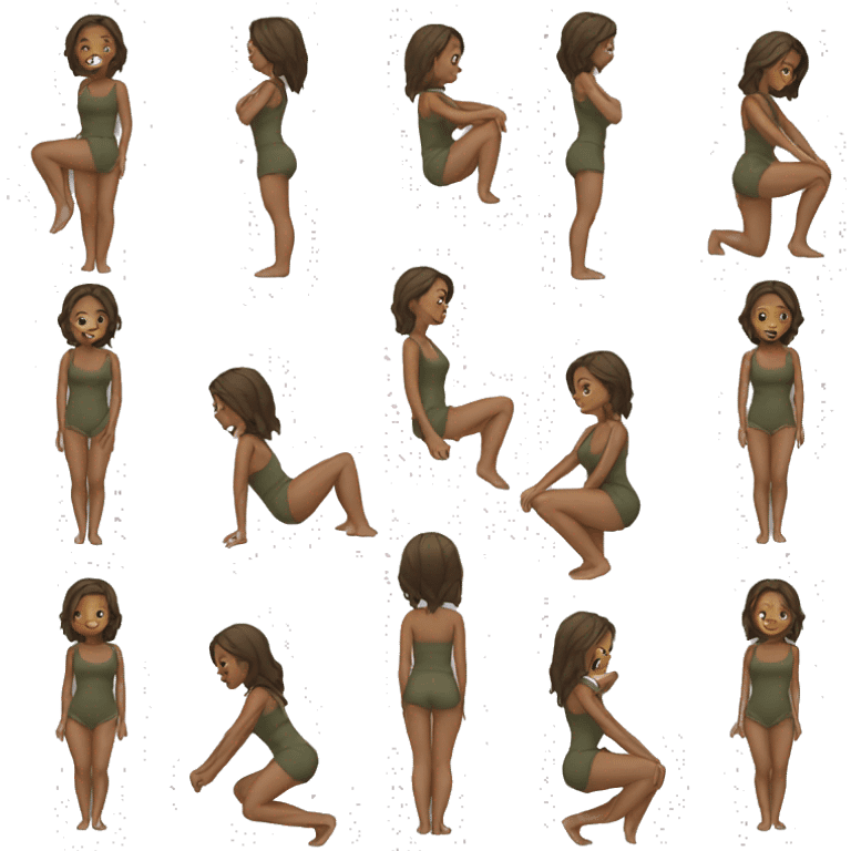 Women's squatting emoji