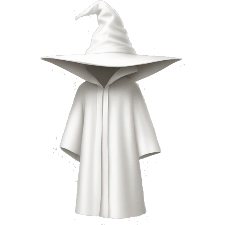 White robe with a white pointy hat that covers face  emoji