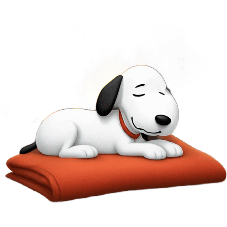 Snoopy sleeping next to fireplace emoji