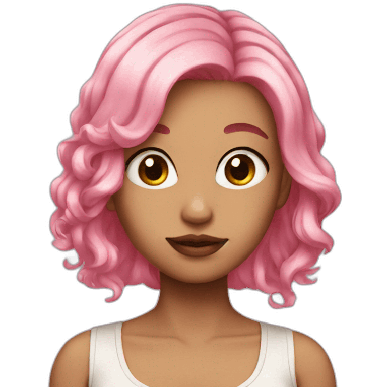 Female Aesthetic Pink hair emoji