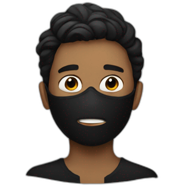 Boy , black mask emoji