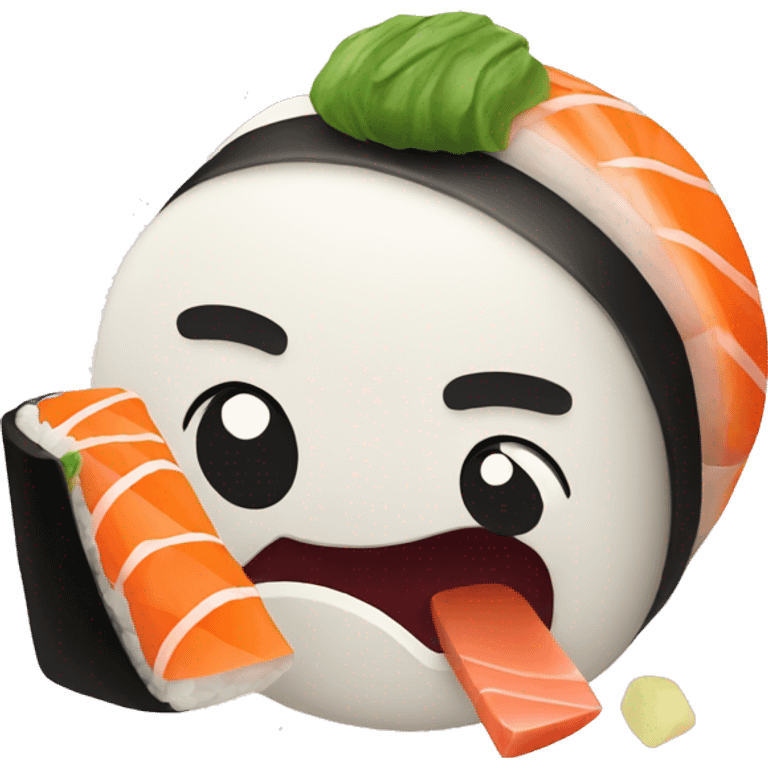 Emoji eating sushi  emoji