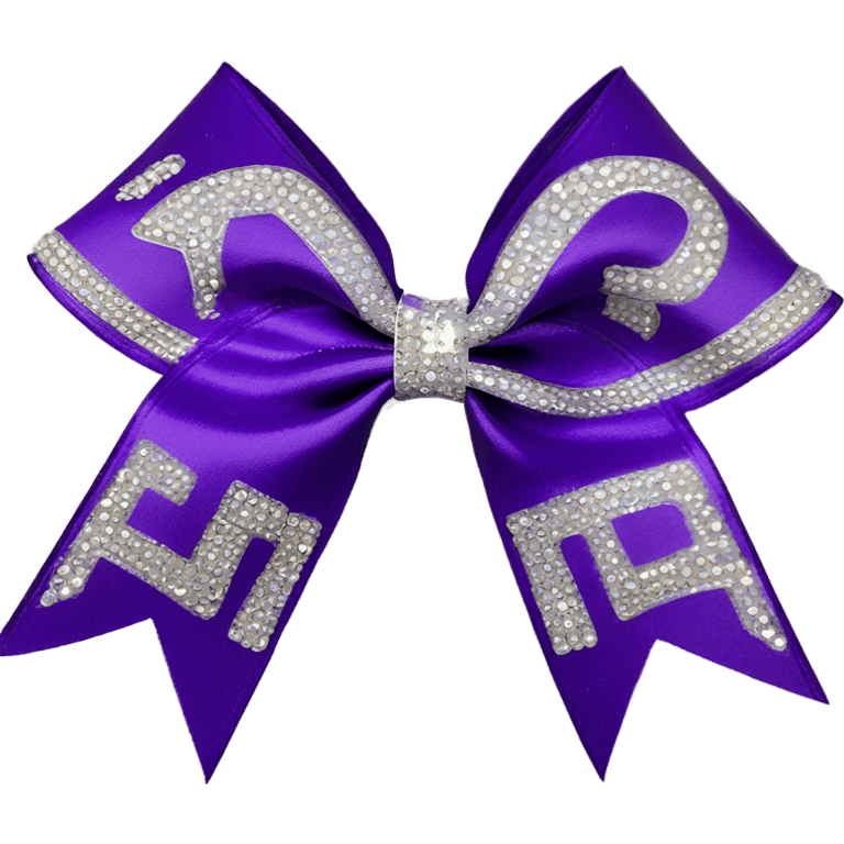 purple and white with rhinestones cheer bow emoji