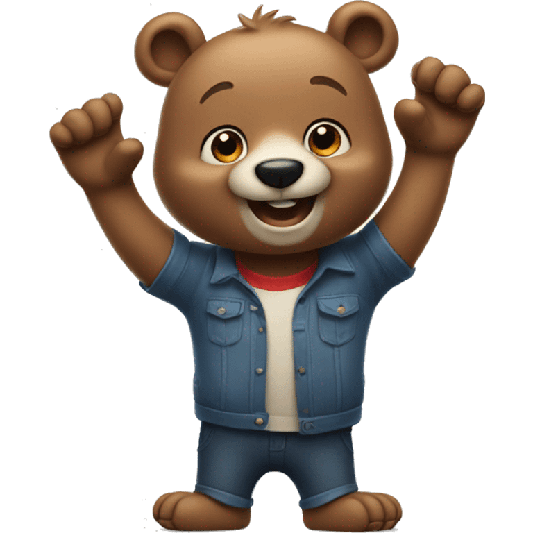 Happy bear with paws up  emoji