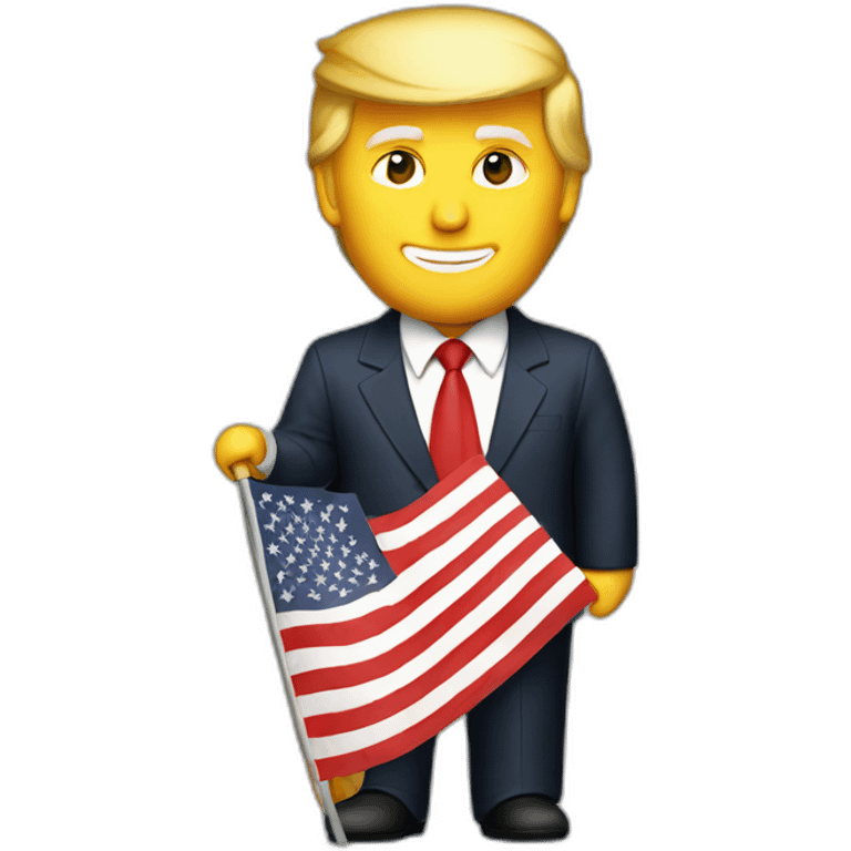 Trump holding China flag emoji