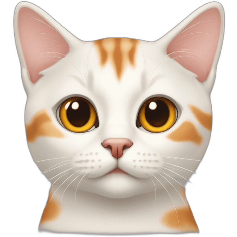 Face only of a White cream with large orange markings British short hair cat emoji