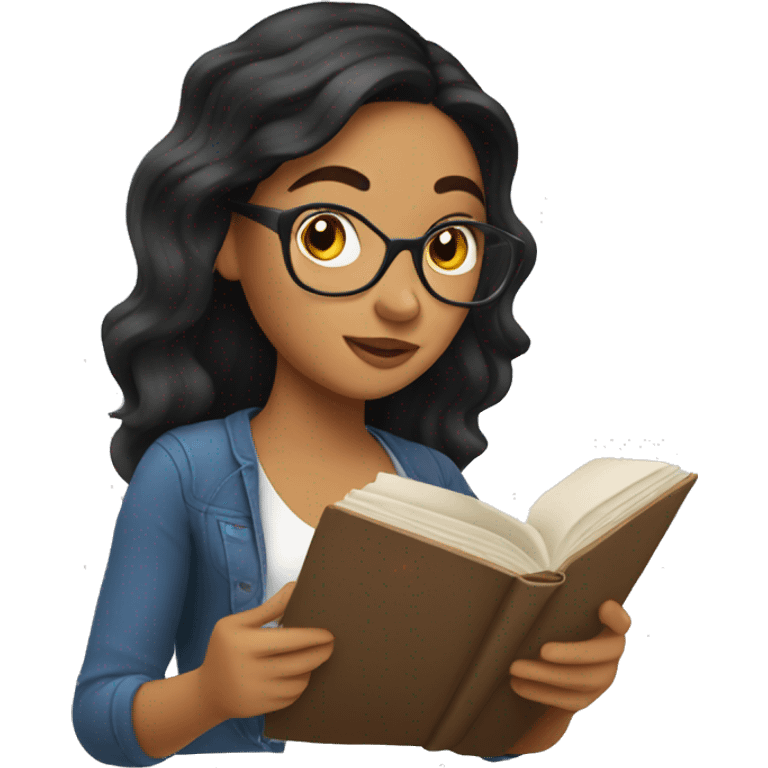 Latina Girl reading emoji