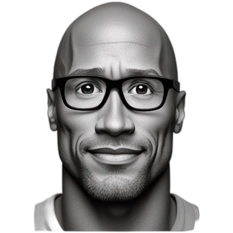 Sursil Dwayne Johnson noir et blanc emoji