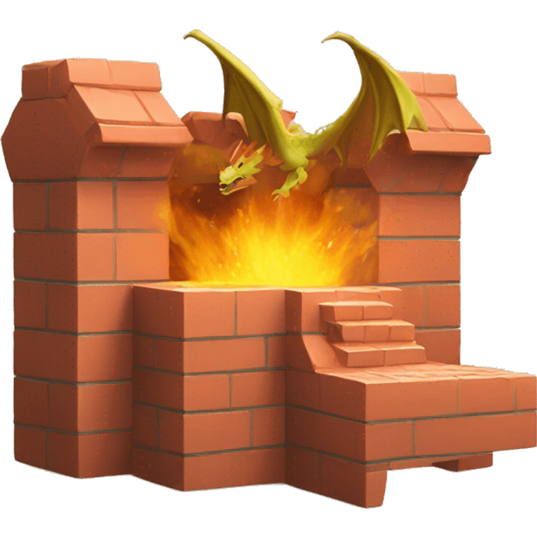 Dragon and brick emoji