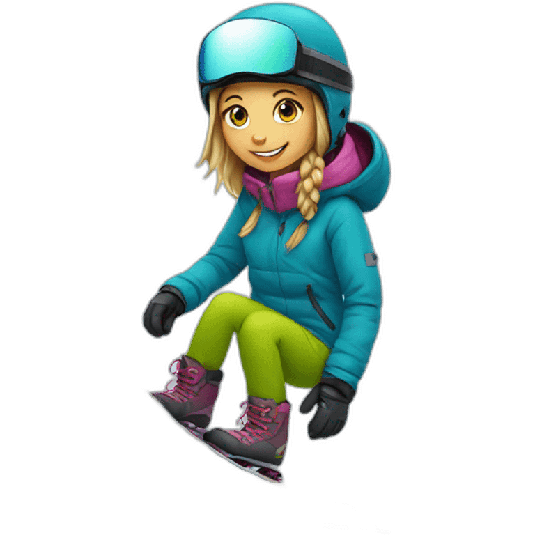 girl on snowboard emoji