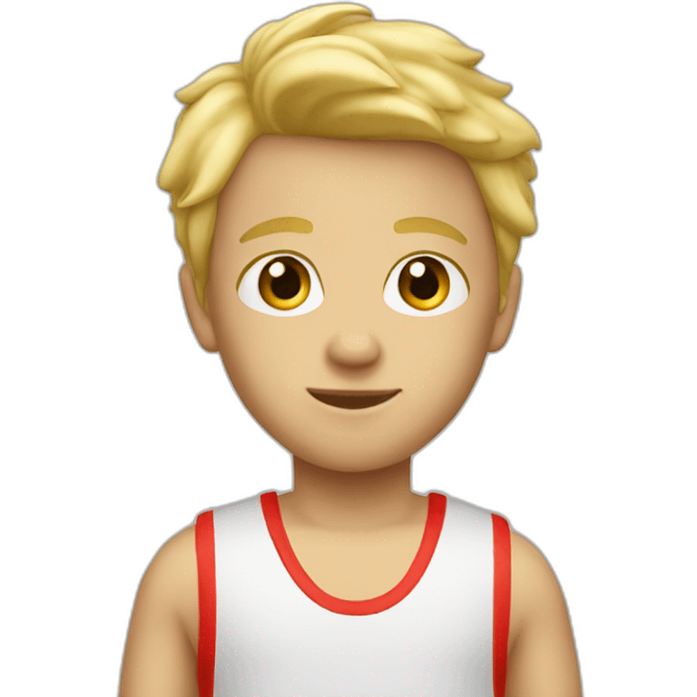 blonde boy in lifeguard tank top  emoji