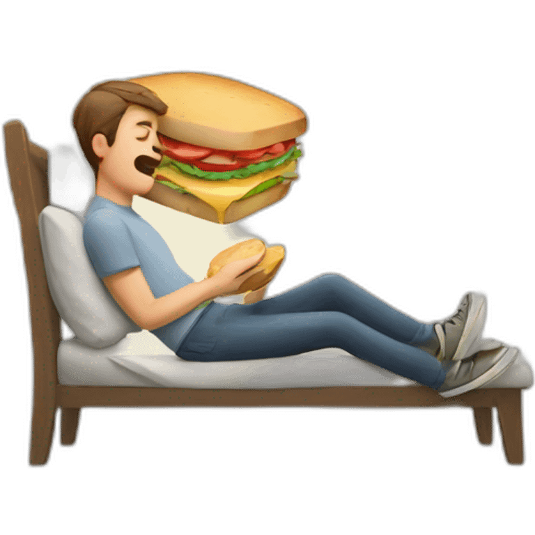 Guy dreaming about a sandwich  emoji