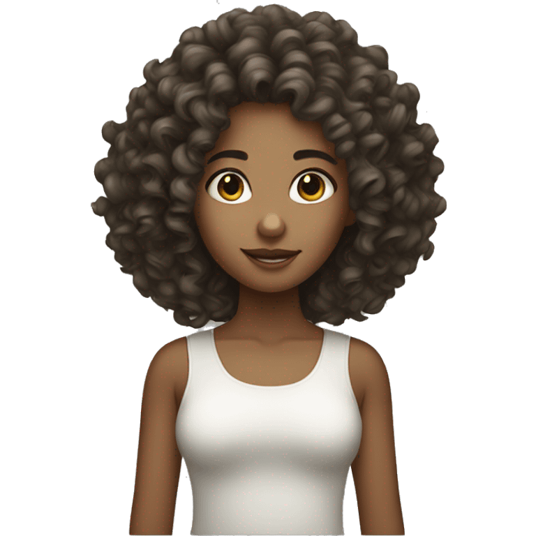 Curly hair girl with white skin  emoji